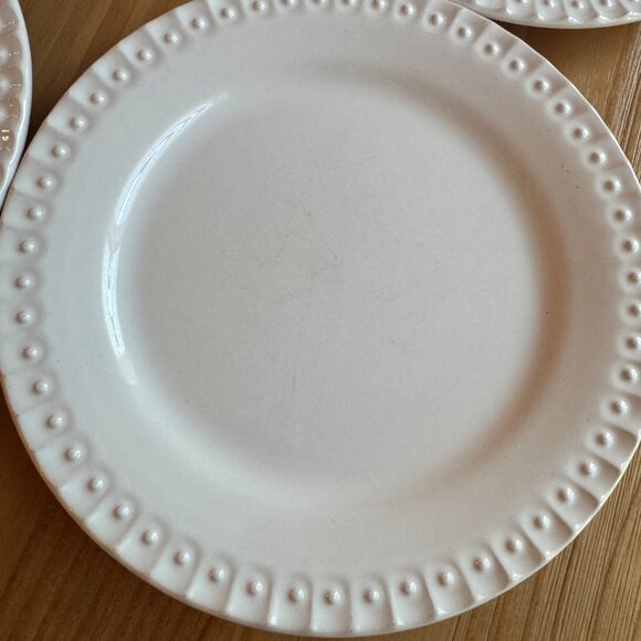 4 Southern Living Alexa white salad plates beaded trim - Picture 6 of 6
